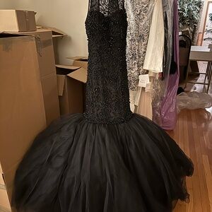 Sherri Hill Black Beaded Dress